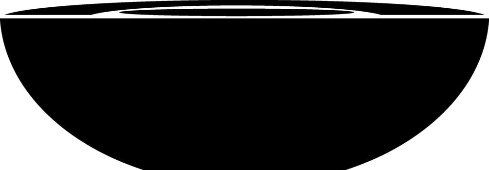 black and white bowl in flat style. vector