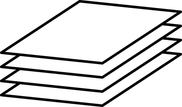 Black line art layers in flat style illustration. vector