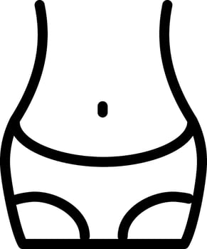 Black line art illustration of Slim body icon. vector