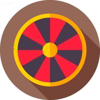 Flat style Casino roulette wheel icon or symbol. vector