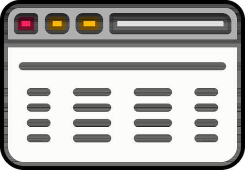 Flat style Web Page Icon in Gray and White color. vector