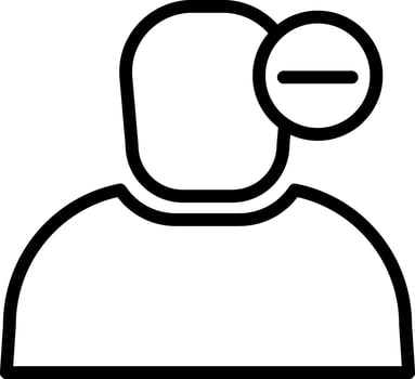 Line art illustration of Remove user icon. vector
