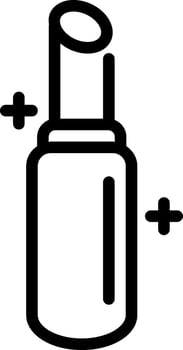Black Line Art Illustration of Lipstick Icon. vector