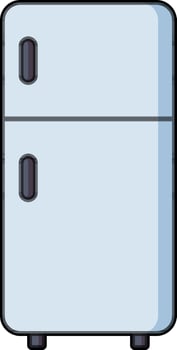 Illustration of Refrigerator icon in blue and grey color. vector