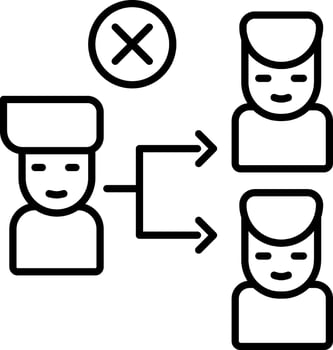 No social distancing icon in black outline. vector