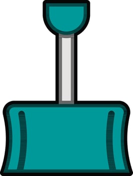 Snow shovel icon in Green and Black color. vector