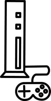 Line Art Illustration of Loading Server with Gamepad Icon. vector
