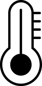 Black line art illustration of High Temperature or Thermometer Speed Up Mark icon. vector