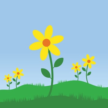 Flower Garden Illustration Background Design. vector