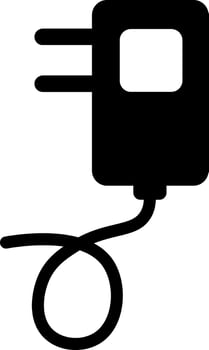 Power concept, flat icon of charger in black and white color. vector