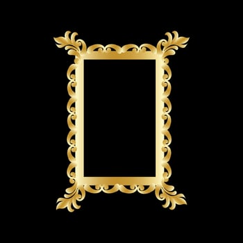 Rectangular frame for photo on black background. vector