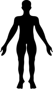 Character of a black faceless male body structure. vector