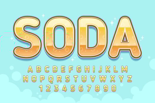 decorative soda editable text effect vector design