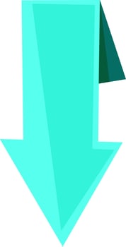 Stylish arrow shape ribbon in cyan color. vector