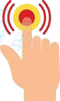 Push alarm button icon in flat style. vector