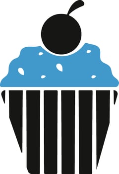 Illustration of sweet cupcake. vector
