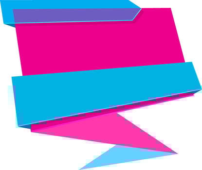 Creative paper tag in sky blue and pink colors. vector