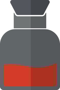 Flat gray and orange bottle. vector