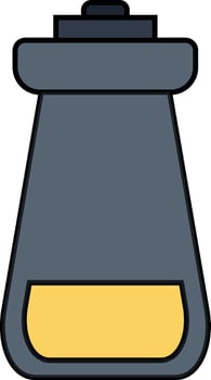 Beaker in gray and yellow. vector