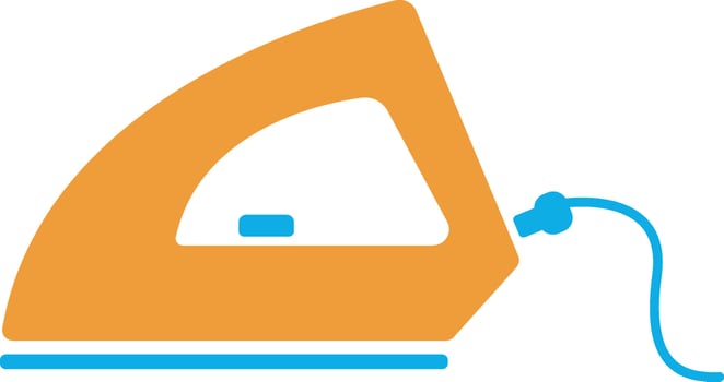Illustration of steam iron icon in flat style. vector