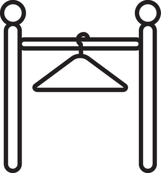 Illustration of hanger hanging in pole. vector