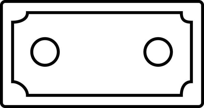 Black line art money in flat style. vector