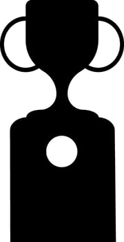 Isolated black and white trophy cup. vector