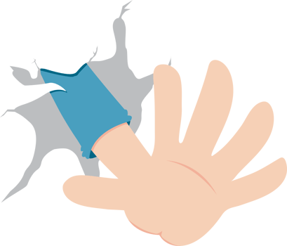 Flat Hand Isolated icons Flat Color illustration Png