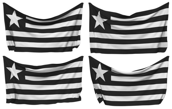 Botafogo de Futebol e Regatas Pinned Flag from Corners, Isolated with Different Waving Variations, 3D Rendering png