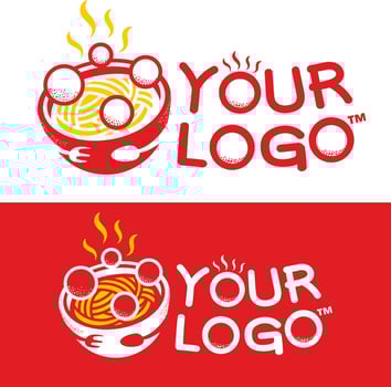 meatball and noodles bakso company logo template vector
