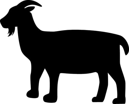 Goat icon vector illustration. Silhouette goat icon for livestock, food, animal and eid al adha event. Graphic resource for qurban design in islam and muslim culture