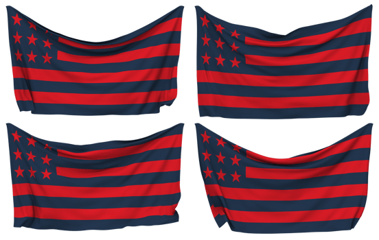Club Atletico San Lorenzo de Almagro, San Lorenzo de Almagro Pinned Flag from Corners, Isolated with Different Waving Variations, 3D Rendering png