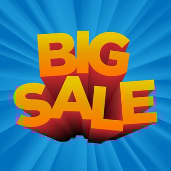 big sale isometric promotional headline vector design element