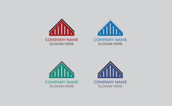 Elegant clean professional corporate modern real estate house building logo template design. vector