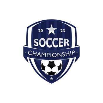 Soccer Championship badge logo design template vector