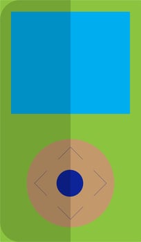 Green and blue retro portable gadget game. vector