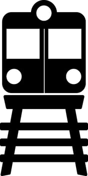 Flat black sign or symbol of a Train. vector
