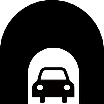 Underground tunnel icon with car. vector