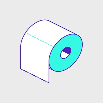 Toilet paper isometric vector illustration