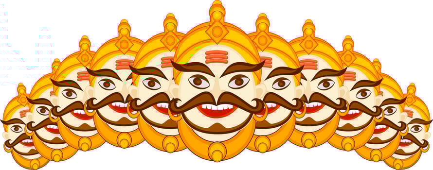 Illustration of Ravana for Dussehra. vector