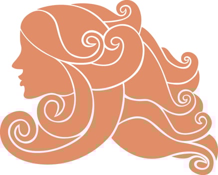 Leo in zodiac sign with beautiful girl in illustration. vector