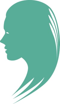 Face of woman with hair in illustration. vector