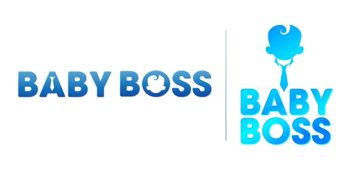 illustration of baby boss logotype lettering text effect isolated white background, applicable for screen printing clothes, fabric printing textile, quotes, birthday card invitation, banner, poster vector