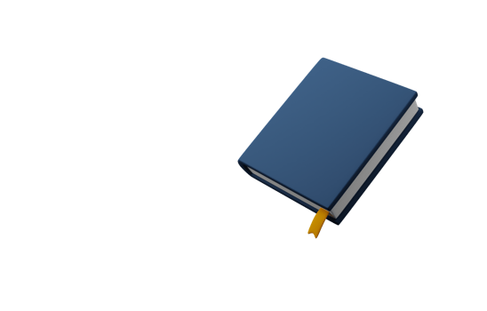 3d book icon floating in the air, online education concept png