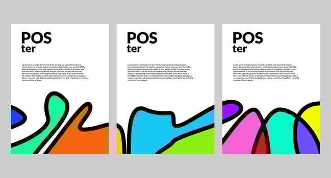 Vector colorful abstract fluid poster and banner template