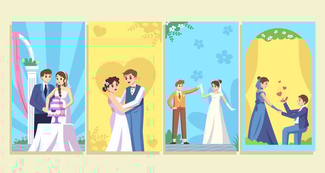 Wedding Scene Social Media Story vector