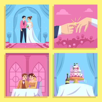 Wedding Scene Social Media Post vector