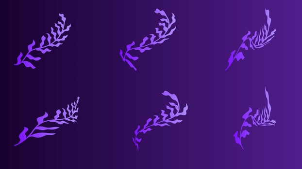Neon Tropic Leaves Set, Vector Tropical Summer Leaf, vibrant purple template, Disco beach holidays elements collection, fluorescent colors design, paradise party illustration