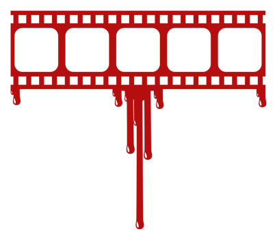 Star Rate Sign in the Bloody Filmstrip  Silhouette. Rating Icon Symbol for Film or Movie Review with Genre Horror, Thriller, Gore, Sadistic, Splatter, Slasher, Mystery, Scary. Rating 0 Star. PNG