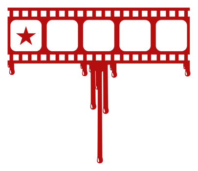Star Rate Sign in the Bloody Filmstrip  Silhouette. Rating Icon Symbol for Film or Movie Review with Genre Horror, Thriller, Gore, Sadistic, Splatter, Slasher, Mystery, Scary. Rating 1 Star. PNG